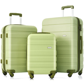 Luggage Set 3-Piece Expandable ABS Hardshell Suitcase, Lightweight and Durable with TSA Lock, Spinner Wheels, 20", 24", 28" ,Light Green