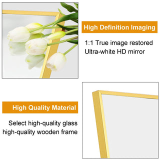 The 4rd generation aluminum alloy metal frame wall mounted full body mirror, bathroom makeup mirror, bedroom entrance, decorative mirror, quality upgrade, 48 "* 13.8"