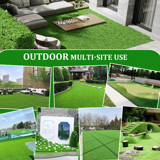 6.5FTX13FT Outdoor Artificial Grass Runner Rug, Thick Realistic Fake Grass Roll Decor Patio Balcony Garden Lawn, Dog Pets Turf Drain Mat, 1.38" Pile Height