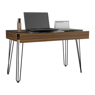 Baxter 140 Desk, One Shelf, Four Legs -Mahogany