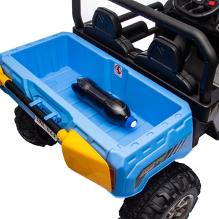 24V Ride On Truck 2-Seater UTV with 2x200W Motor, Dump Bed/Shovel, Remote Control Electric Ride On Car with Non-Slip Tyres for Boys and Girls