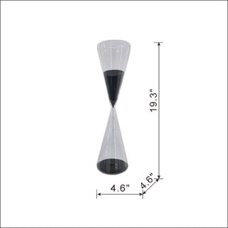 4.5x4.5x19.5in. Triangular Shape Hourglass, 120 Minutes, Black Sand