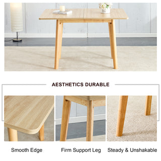 Wooden foldable table, rubber wood leg MFC tabletop, foldable computer desk, foldable office desk, suitable for restaurants, living rooms, terraces, kitchens