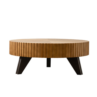 35.4 'Round Retro Coffee Table, Coffee Table Suitable For Coffee and Home Decor, Natural