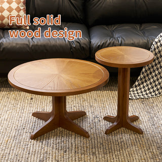 2-Piece Modern Farmhouse Living Room Coffee Table Set, Stylish and Elegant Nesting Round Wooden Table,Side End table set for Living Room,Bedroom