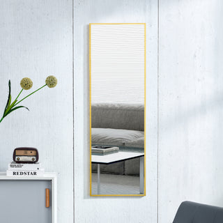 The 4rd generation aluminum alloy metal frame wall mounted full body mirror, bathroom makeup mirror, bedroom entrance, decorative mirror, quality upgrade, 48 "* 13.8"