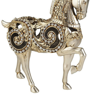 11.5" Tall Polyresin Decorative Horse Statue, Silver finish