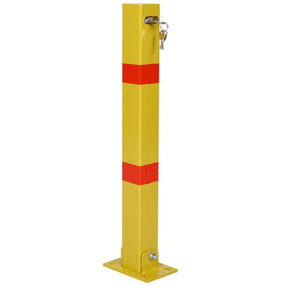 Parking bollard,pole barrier with lock ,car parking protection posts,home garage street decor ,parking barrier Square yellow