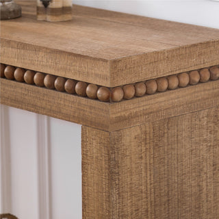 Convenience Concepts Natural Wood Console Table/Desk with Real Wood Beads Decoration