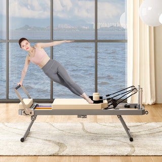 Pilates core bed, foldable home high quality, yoga studio with the same commercial fitness equipment, beige