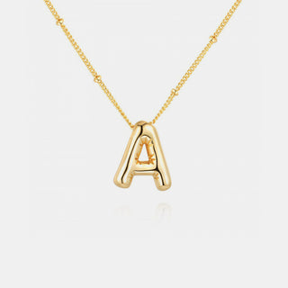 Gold-Plated Bubble Initial Necklace