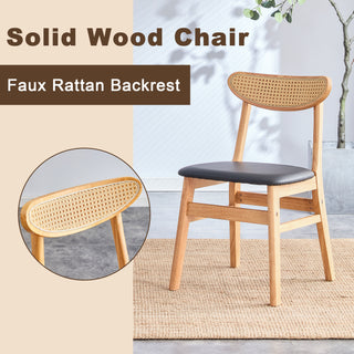 4 The stylish and durable solid wood dining chair, small curved back, PU cushion, and beautiful shape match perfectly with any room and everyday use