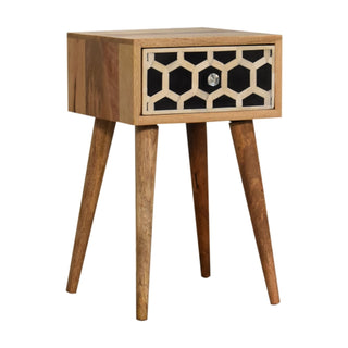 Artisan Furniture Solid Wood Mini Bone Inlay Bedside