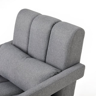 Modern Upholstered accent chair, Comfortable Linen Fabric with a pillow for Living room,bedroom.Linen, Dark Grey