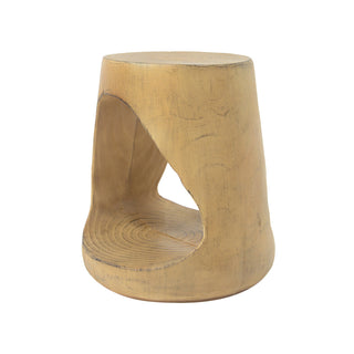 MGO Hollow Side Table, Wood-like texture, Natural Color