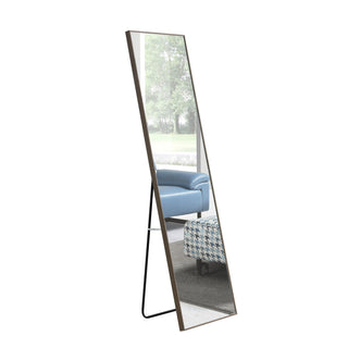 3rd generation gray solid wood frame full length mirror, dressing mirror, bedroom porch, decorative mirror, clothing store, floor mounted large mirror, wall mounted. 58 "* 15"