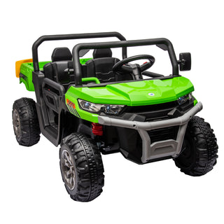 24V Ride On Truck 2-Seater UTV with 2x200W Motor, Dump Bed/Shovel, Remote Control Electric Vehicle for Boys and Girls, Non-Slip Tyres