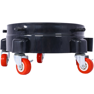 11.2 In. Rolling Bucket Dolly, 360 Degree Swivel for 5-Gallon Buckets, Black