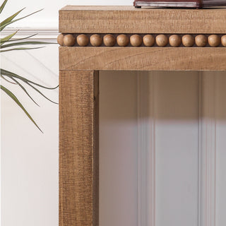 Convenience Concepts Natural Wood Console Table/Desk with Real Wood Beads Decoration