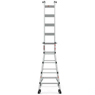 22ft Aluminum Multi-Position Ladder with Wheels, 300 lbs Weight Rating