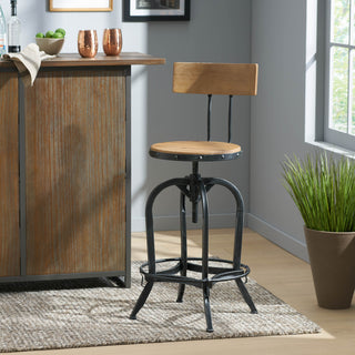 Adjustable Height Swivel Barstools WITH FIR WOOD