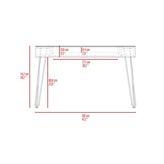 Baxter 140 Desk, One Shelf, Four Legs -Mahogany