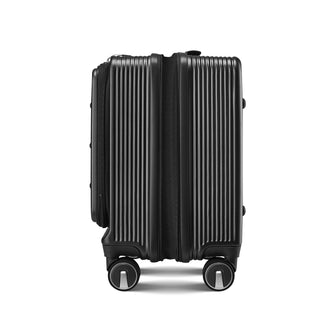 18" Carry-On Luggage with Front Open Door and Laptop Interlayer, PC Hard Shell Suitcase, Built-In TSA Lock, Lightweight Hardside Spinner Wheels, Airline Approved for Men and Women