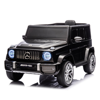 Licensed Mercedes Benz G63 Kids Ride On Car, 12V Electric Vehicle with Remote Control, Double Open Doors, Music, Bluetooth, Wheels Suspension, Battery Powered for Children Boy Girl (Black)