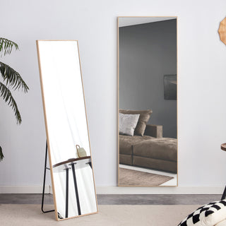 Solid Oak Wood Frame Mirror (60in. x 17.3in.) Suitable for Dressing, Bedroom Entrances, Decorative Mirror, and Clothing Store.