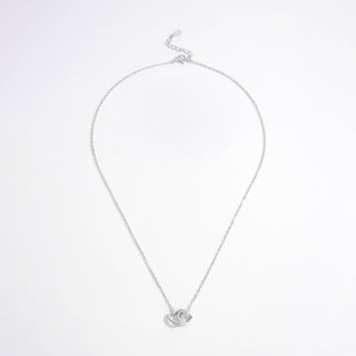 925 Sterling Silver Inlaid Zircon Heart Necklace