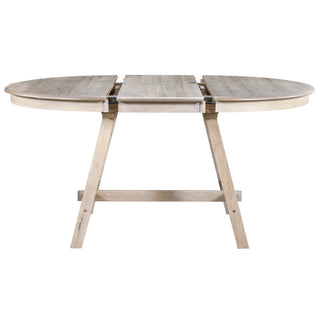 TREXM Wood Dining Table Round Extendable Dining Table for Dining Room (Natural Wood Wash)