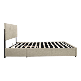 Full Upholstered Platform Bed with Lifting Storage, Full Size Bed Frame with Storage and Tufted Headboard,Wooden Platform Bed for Kids Teens Adults,No Box Spring Needed