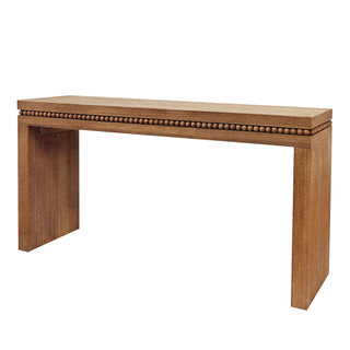 Convenience Concepts Natural Wood Console Table/Desk with Real Wood Beads Decoration