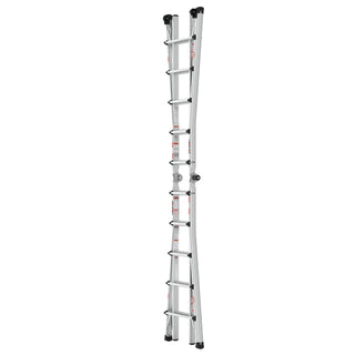 22ft Aluminum Multi-Position Ladder with Wheels, 300 lbs Weight Rating