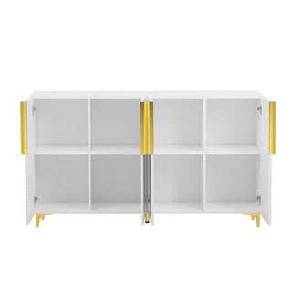 U_Style Glossy Finish Light Luxury Storage Cabinet, Adjustable, Suitable for Living Room, Study, Hallway.