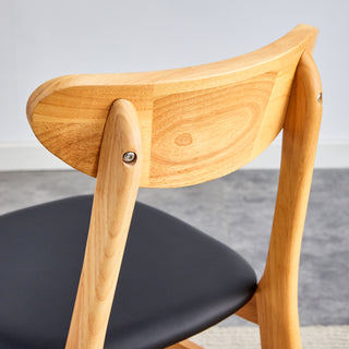 4 The stylish and durable solid wood dining chair, small curved back, PU cushion, and beautiful shape match perfectly with any room and everyday use