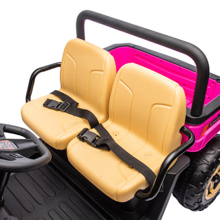 24V XXXL Kids Ride On UTV W/Parents Remote Control,Two-seater,Automatic tipping bucket,Rear wheel suspension,Slow start,Portable handle,Safety Belt,LED light,USB,MP3,Bluetooth,Horn for Kids Aged 3-8.