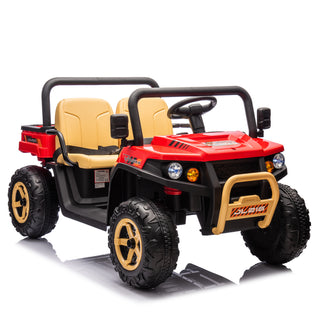 24V XXXL Kids Ride On UTV W/Parents Remote Control,Two-seater,Automatic tipping bucket,Rear wheel suspension,Slow start,Portable handle,Safety Belt,LED light,USB,MP3,Bluetooth,Horn for Kids Aged 3-8.