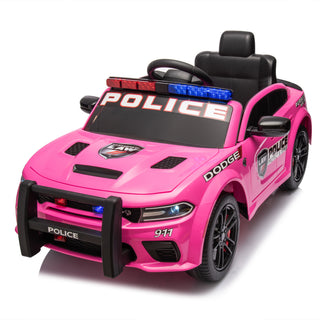 Licensed Dodge Charger,12v Kids ride on police car W/Parents Remote Control,anti-collision bar,Front& top alarm light design,Police car sticker,megaphone,three-speed,slow start,Four wheel suspension.