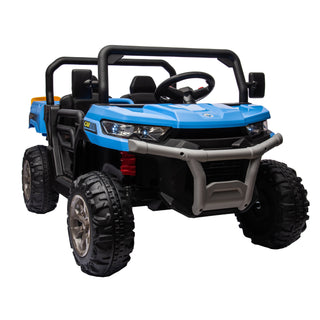 24V Ride On Truck 2-Seater UTV with 2x200W Motor, Dump Bed/Shovel, Remote Control Electric Ride On Car with Non-Slip Tyres for Boys and Girls