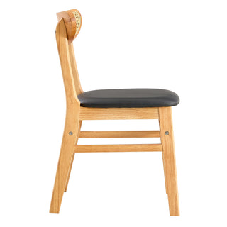 4 The stylish and durable solid wood dining chair, small curved back, PU cushion, and beautiful shape match perfectly with any room and everyday use