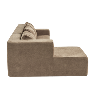 Modular Sectional Couch, Modern L-Shape Sectional Sofa with Chaise Lounge, Comfy Snow Velvet Fabric Corner Sofa Couch, Upholstered Couch for Living Room, Bedroom, Apartment