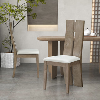 Dining Chair Set of 2 MDF, sponge .PU Leather Upholstered Cushion Seat Wooden Back Side Chairs Wood Armless Dining Chairs with High Back.