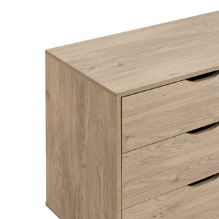 NORDICA 6 Drawer Master Dresser with Interlock Drawer Feature – Pre-Assembly Drawer Slides, Wide Dresser for Bedroom, 6 Deep Drawers for Closet Organizer, Easy Assembly, Natural Oak