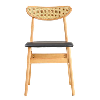 4 The stylish and durable solid wood dining chair, small curved back, PU cushion, and beautiful shape match perfectly with any room and everyday use