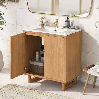 30" Bathroom vanity Set with Sink, Combo Cabinet, Bathroom Storage Cabinet, Solid Wood Frame(The Same with SV000008AAE-1)