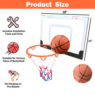 Mini Basketball Hoop for Indoor, Outdoor, Adjustable Basketball Hoop Set for Kids & Adults, Door or Wall Mounted