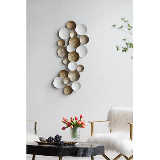 39.5" x 18" Metal Contemporary Wall Decor Accent, Large Hanging Sculpture for Bedroom  Entryway  Living Room