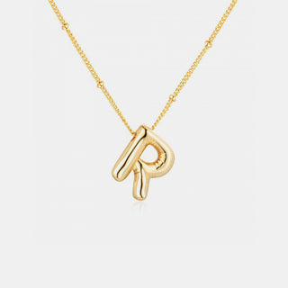 Gold-Plated Bubble Initial Necklace