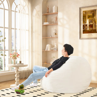 Giant Bean Bag Chair Bed for Adults, Convertible Beanbag Folds from Lazy Chair to Floor Mattress Bed, Large Floor Sofa Couch, Big Sofa Bed, High-Density Foam Filling, Machine Washable